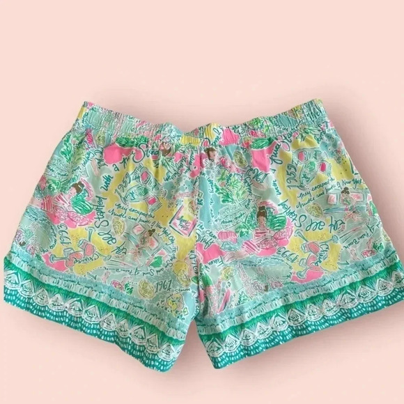 Lilly Pulitzer draw string Palm Beach Rayon Shorts - Picture 2 of 7